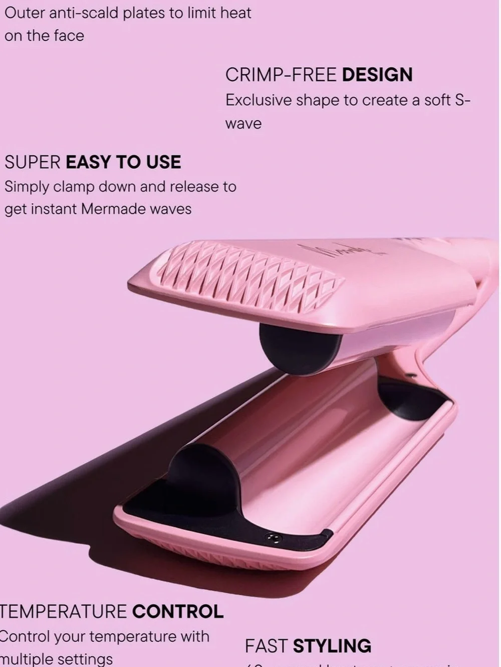 Pink Ceramic Straightening Brush - Sleek Pink Finish